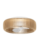 Ventilateur de plafond LED avec abat-jour en bois Daya DC