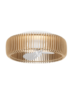 Ventilateur de plafond LED avec abat-jour en bois Daya DC