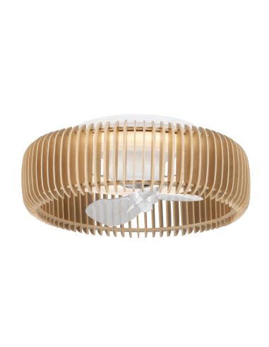 Ventilateur de plafond LED avec abat-jour en bois Daya DC