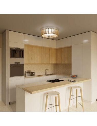 Ventilador de Techo LED con pantalla de madera Daya DC ambiente