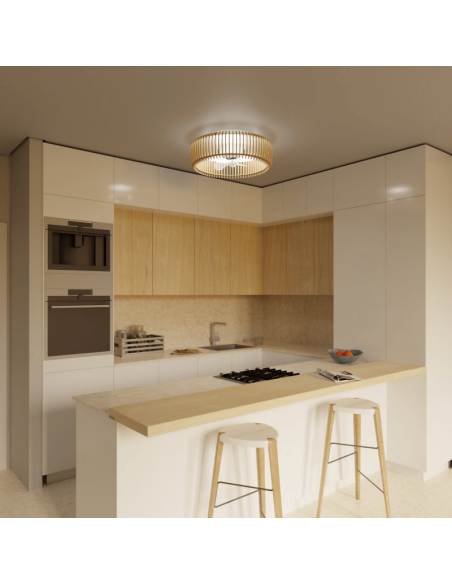 Ventilador de Techo LED con pantalla de madera Daya DC ambiente