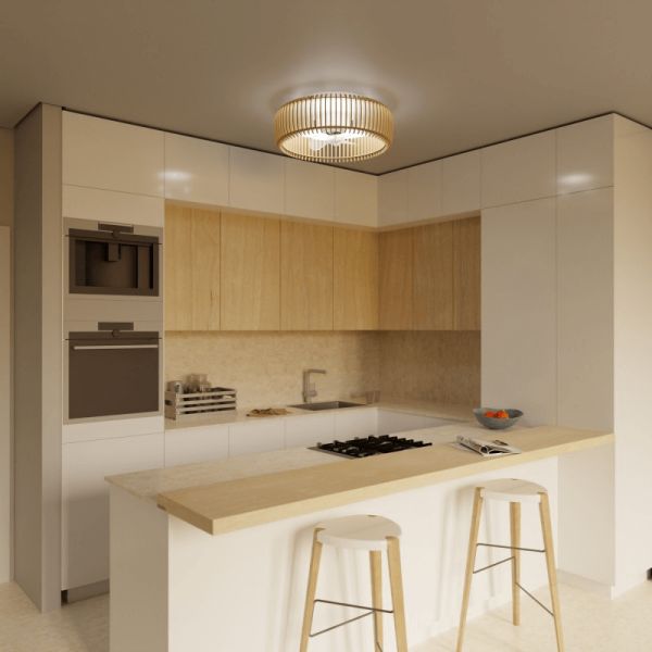 Ventilador de Techo LED con pantalla de madera Daya DC ambiente