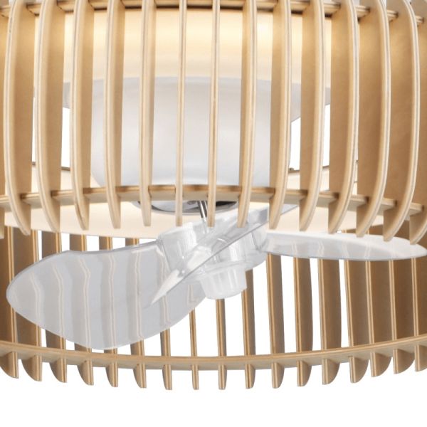 Ventilateur de plafond LED avec écran en bois Daya DC détails