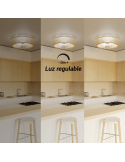 Ventilador de Techo LED con pantalla de madera Daya DC luz regulable