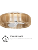 Ventilador de Techo LED con pantalla de madera Daya DC temporizador