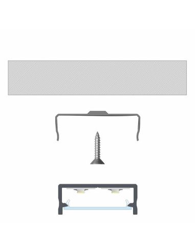 Profilé en aluminium de surface pour bande LED double 'Dual' 2,02 Lumines Mètres | leonleds