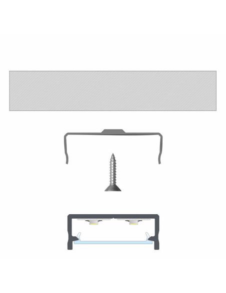 Profilé en aluminium de surface pour bande LED double 'Dual' 2,02 Lumines Mètres | leonleds