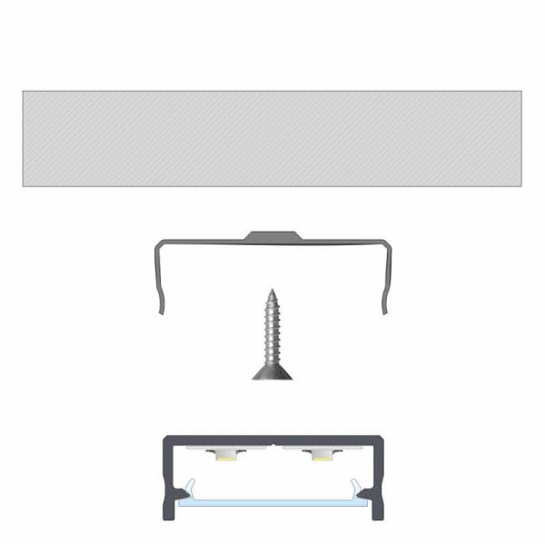 Perfil de Aluminio de Superficie para doble Tira LED ´Dual` 2,02 Metros Lumines | LeonLeds