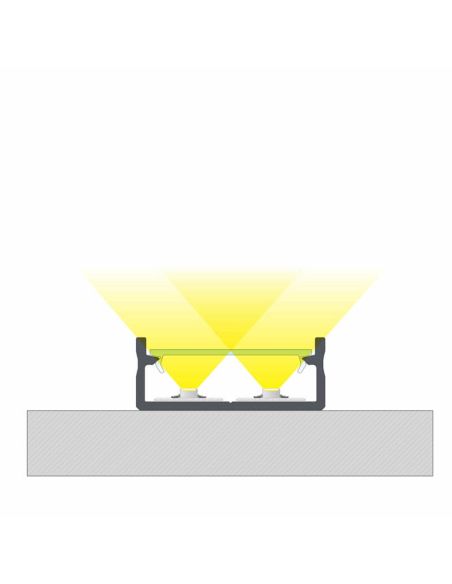 Perfil de Aluminio de Superficie para doble Tira LED ´Dual` 2,02 Metros Lumines | LeonLeds