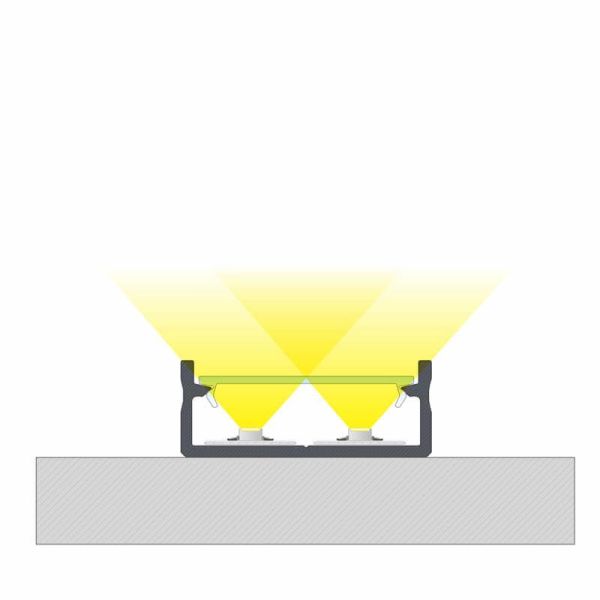 Perfil de Aluminio de Superficie para doble Tira LED ´Dual` 2,02 Metros Lumines | LeonLeds