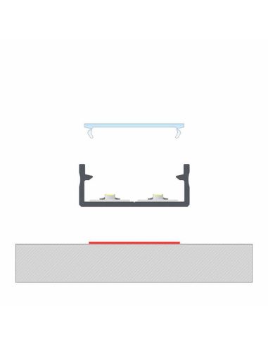 Perfil de Aluminio de Superficie para doble Tira LED ´Dual` 2,02 Metros Lumines | LeonLeds