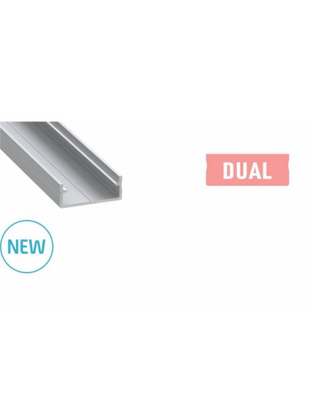 Perfil de Aluminio de Superficie para doble Tira LED ´Dual` 2,02 Metros Lumines | LeonLeds
