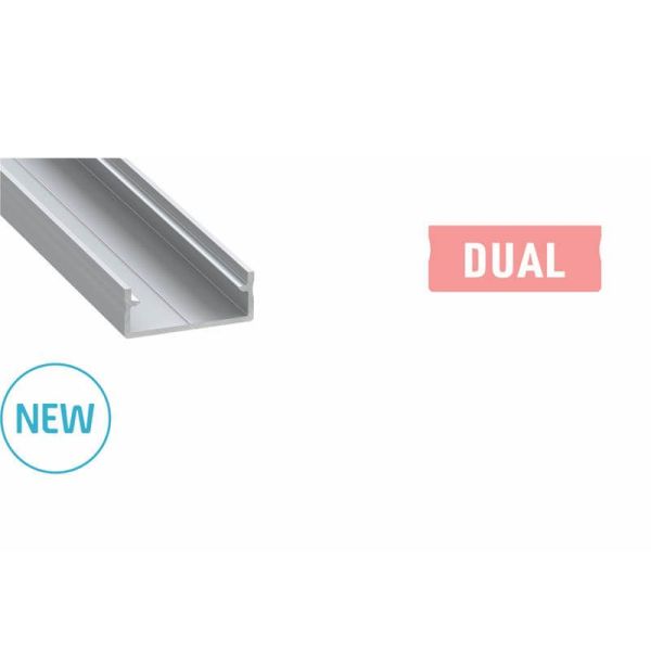 Profilé en aluminium de surface pour bande LED double 'Dual' 2,02 Lumines Mètres | leonleds