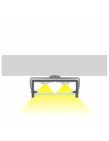 Perfil de Aluminio de Superficie para doble Tira LED ´Dual` 2,02 Metros Lumines | LeonLeds