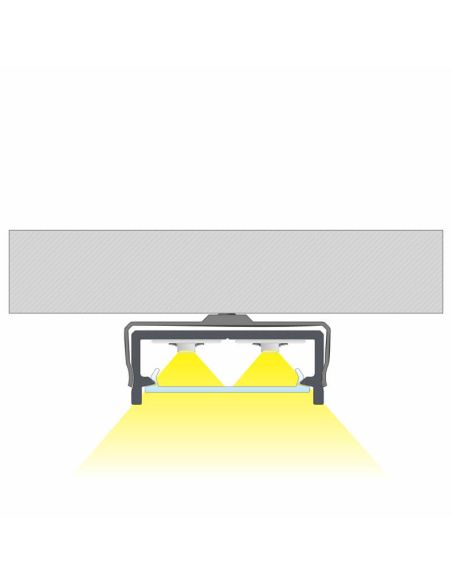 Perfil de Aluminio de Superficie para doble Tira LED ´Dual` 2,02 Metros Lumines | LeonLeds