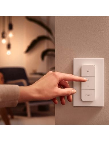Mando portátil regulador de intensidad Philips Hue Dimmer switch IP20 colocado en pared