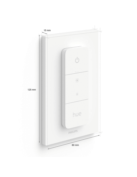 Mando portátil regulador de intensidad Philips Hue Dimmer switch IP20 medidas producto