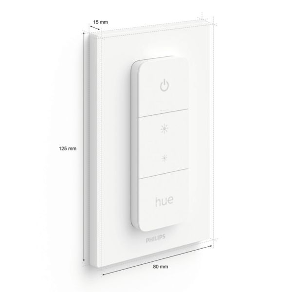 Mando portátil regulador de intensidad Philips Hue Dimmer switch IP20 medidas producto