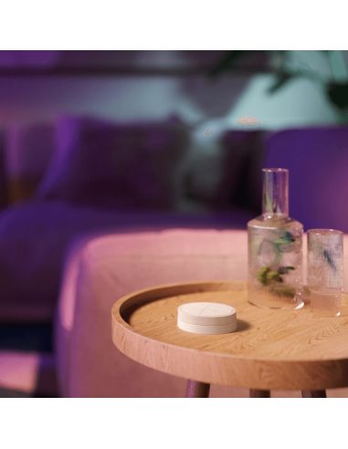 Soporte pared inalámbrico Philips Hue tap switch 4 botones y 1 selector color blanco utilizado sin soporte