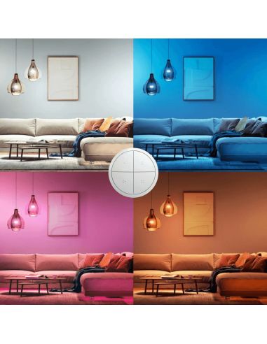 Soporte pared inalámbrico Philips Hue tap switch 4 botones y 1 selector color blanco colores de luz disponibles