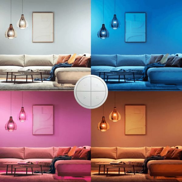 Soporte pared inalámbrico Philips Hue tap switch 4 botones y 1 selector color blanco colores de luz disponibles