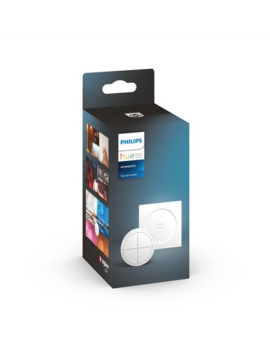 Soporte pared inalámbrico Philips Hue tap switch 4 botones y 1 selector color blanco caja producto