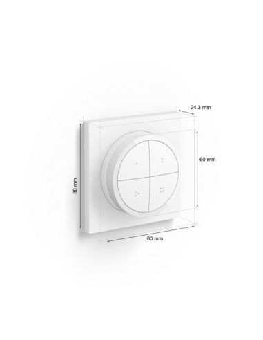 Soporte pared inalámbrico Philips Hue tap switch 4 botones y 1 selector color blanco medidas