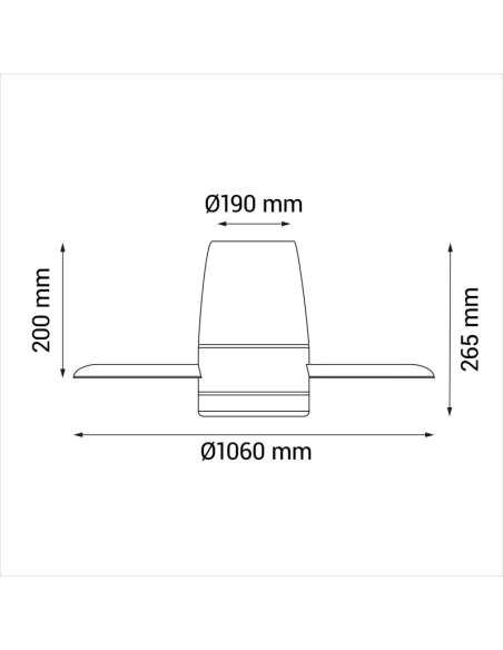 Ventilateur de plafond LED Taro blanc et bois mesures DC