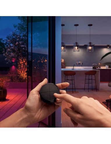 Soporte pared inalámbrico Philips Hue tap switch 4 botones y 1 selector color negro utilización