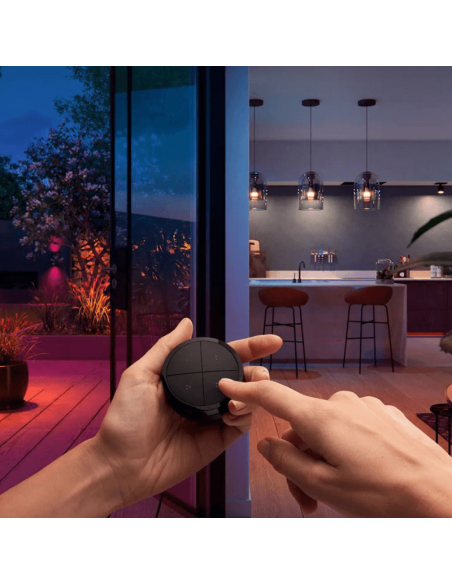 Soporte pared inalámbrico Philips Hue tap switch 4 botones y 1 selector color negro utilización