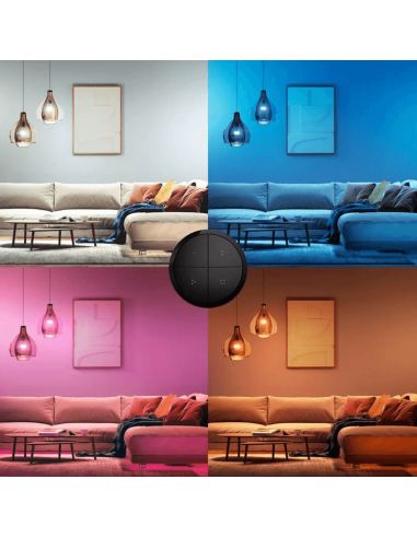 Soporte pared inalámbrico Philips Hue tap switch 4 botones y 1 selector color negro colores de luz disponibles