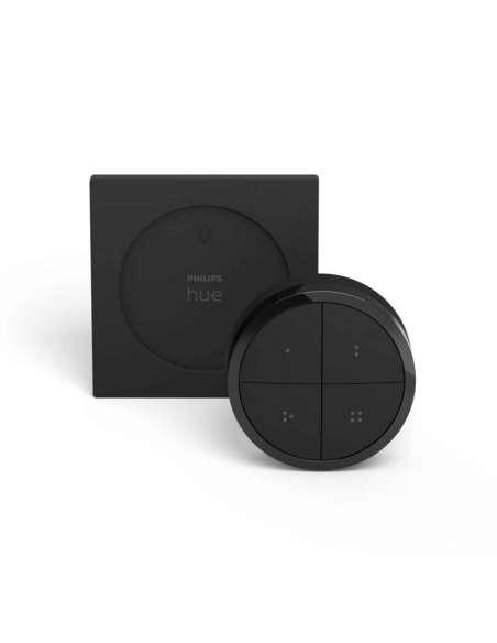 Soporte pared inalámbrico Philips Hue tap switch 4 botones y 1 selector color negro fuera del soporte