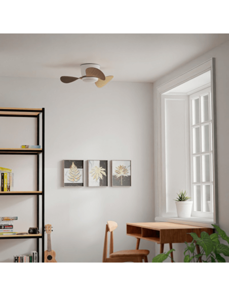 Petit ventilateur de plafond avec LED Monty wood DC ambient