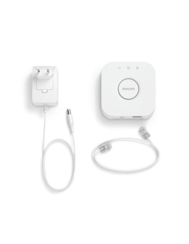 Componentes de instalação do controlador de iluminação inteligente Philips Hue Bridge