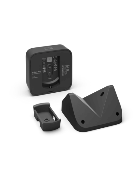 Sensor de exterior Philips Hue IP54 color negro componentes instalación