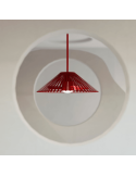 Ventilateur de plafond Terra LED avec écran en nylon bordeaux atmosphère unique