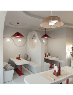 Ventilador de teto Terra LED com tela de nylon bordô 2