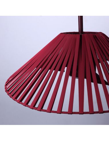 Ventilador de teto Terra LED com detalhes em tela de nylon bordô