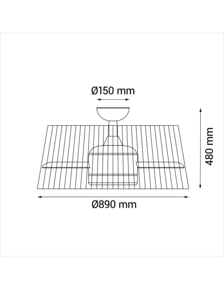 Ventilateur de plafond Terra LED avec écran en nylon marron