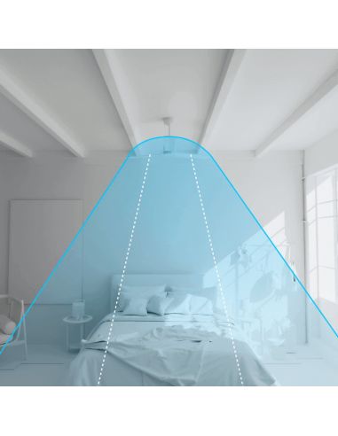 Ventilador de teto Terra LED com fluxo de ar de tela de nylon marrom