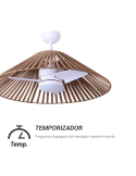 Ventilateur de plafond à DEL Terra avec écran de minuterie en nylon brun