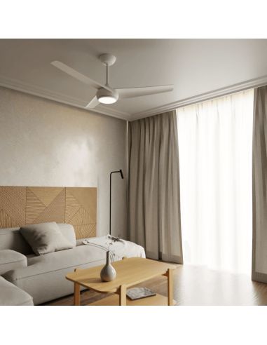 Ventilateur de plafond blanc Robb LED dimmable IP20 DC ambiant