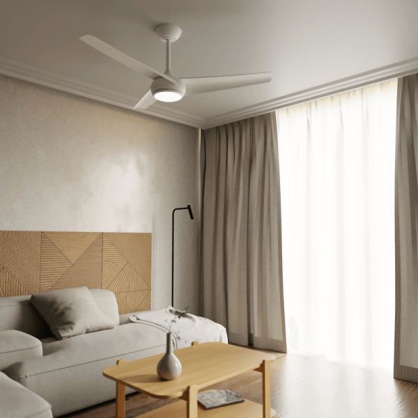 Ventilateur de plafond blanc Robb LED dimmable IP20 DC ambiant