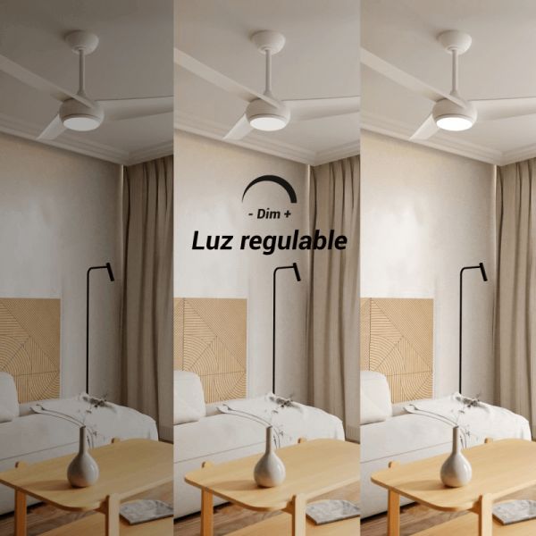 Ventilateur de plafond blanc Robb LED dimmable IP20 DC dimmable light