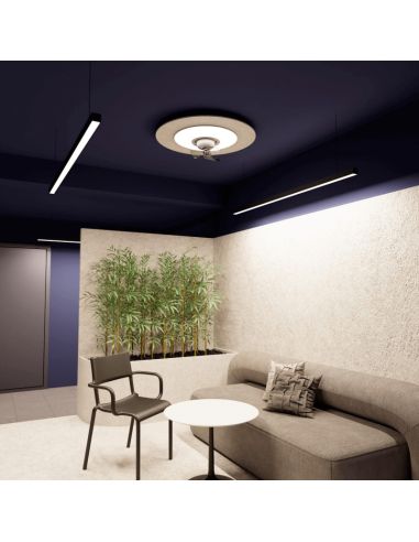 Ventilateur de plafond LED Fono stone avec réduction du bruit ambiant