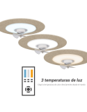 Ventilateur de plafond LED Fono stone avec réduction de bruit température lumineuse