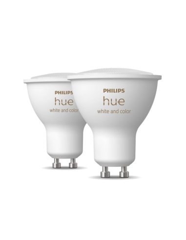 Ampoule LED intelligente Philips Hue White and Color Ambiance GU10 5.7W 2000K-6500K RVB Pack2