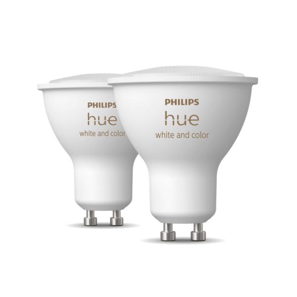 Bombilla inteligente LED Philips Hue White and Color Ambiance GU10 5,7W 2000K-6500K RGB Pack2