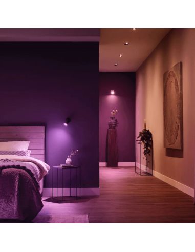 Bombilla inteligente LED Philips Hue White and Color Ambiance GU10 5,7W 2000K-6500K RGB Pack2 foto ambiente