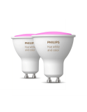 Bombilla inteligente LED Philips Hue White and Color Ambiance GU10 5,7W 2000K-6500K RGB Pack2 2 bombillas RGB
